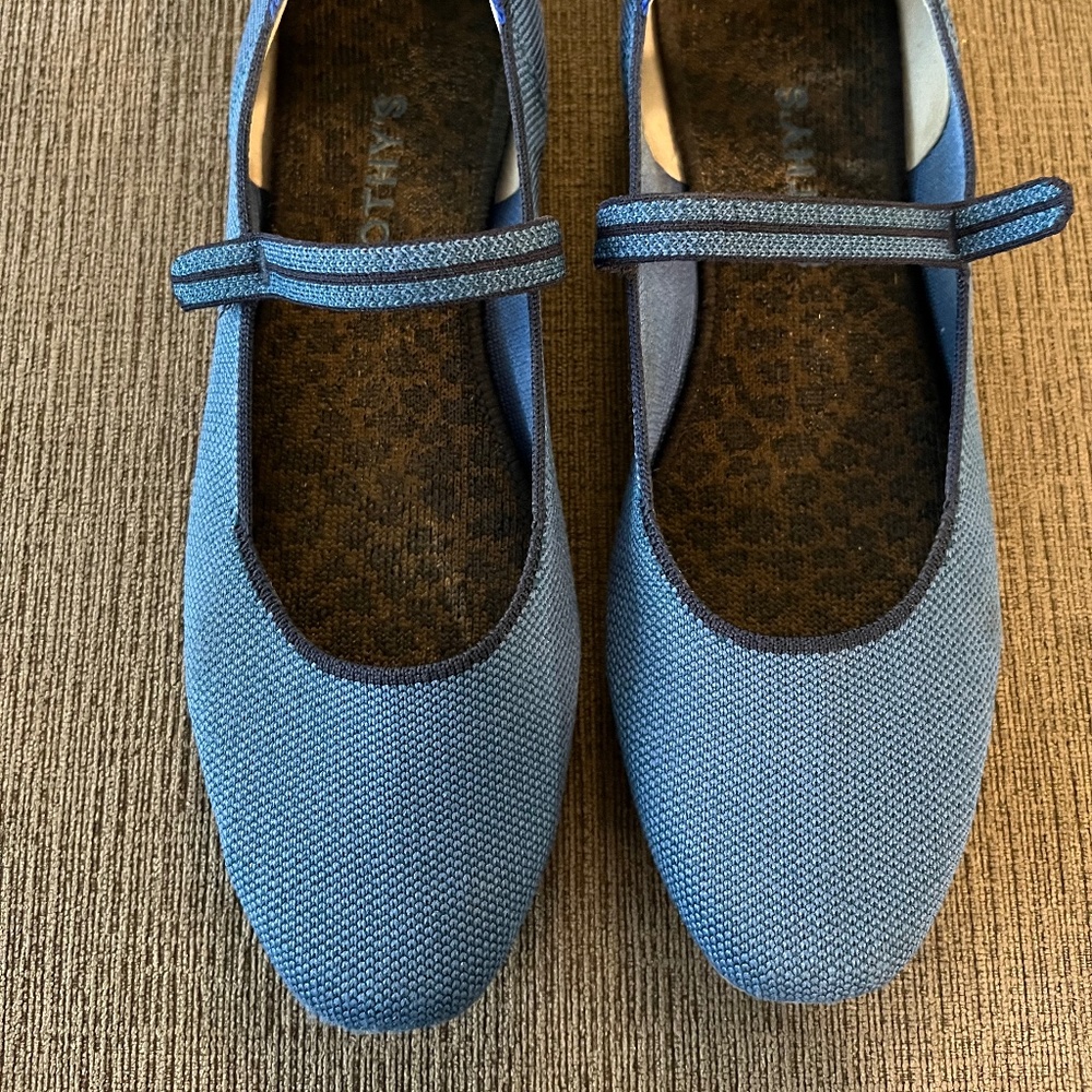 Rothy's Square Mary Jane Deep Ocean Size 9.5